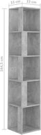 vidaXL - Hoekkast - 33x33x164,5 - cm - bewerkt - hout - betongrijs