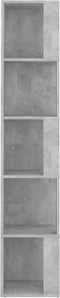 vidaXL - Hoekkast - 33x33x164,5 - cm - bewerkt - hout - betongrijs