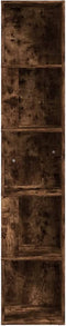 vidaXL - Hoekkast - 33x33x164,5 - cm - bewerkt - hout - gerookt - eikenkleurig