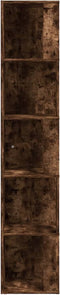 vidaXL - Hoekkast - 33x33x164,5 - cm - bewerkt - hout - gerookt - eikenkleurig