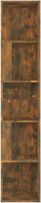 vidaXL - Hoekkast - 33x33x164,5 - cm - bewerkt - hout - gerookt - eikenkleurig