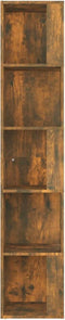 vidaXL - Hoekkast - 33x33x164,5 - cm - bewerkt - hout - gerookt - eikenkleurig