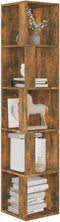 vidaXL - Hoekkast - 33x33x164,5 - cm - bewerkt - hout - gerookt - eikenkleurig