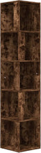 vidaXL - Hoekkast - 33x33x164,5 - cm - bewerkt - hout - gerookt - eikenkleurig