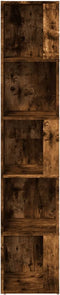 vidaXL - Hoekkast - 33x33x164,5 - cm - bewerkt - hout - gerookt - eikenkleurig