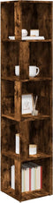vidaXL - Hoekkast - 33x33x164,5 - cm - bewerkt - hout - gerookt - eikenkleurig