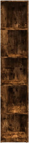 vidaXL - Hoekkast - 33x33x164,5 - cm - bewerkt - hout - gerookt - eikenkleurig