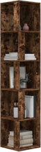 vidaXL - Hoekkast - 33x33x164,5 - cm - bewerkt - hout - gerookt - eikenkleurig