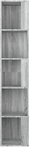 vidaXL - Hoekkast - 33x33x164,5 - cm - bewerkt - hout - grijs - sonoma - eikenkleurig