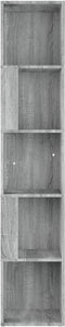 vidaXL - Hoekkast - 33x33x164,5 - cm - bewerkt - hout - grijs - sonoma - eikenkleurig