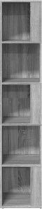 vidaXL - Hoekkast - 33x33x164,5 - cm - bewerkt - hout - grijs - sonoma - eikenkleurig