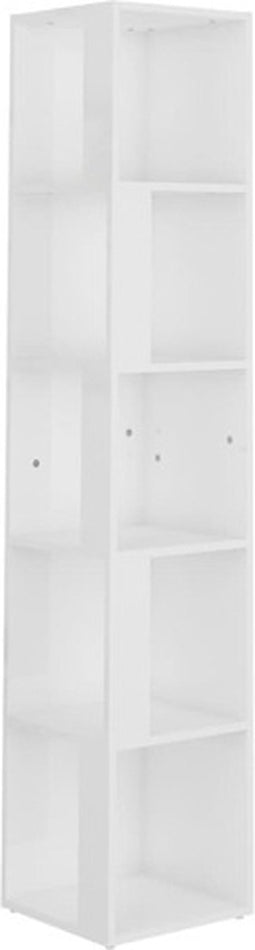 vidaXL - Hoekkast - 33x33x164,5 - cm - spaanplaat - hoogglans - wit