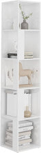 vidaXL - Hoekkast - 33x33x164,5 - cm - spaanplaat - hoogglans - wit