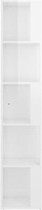vidaXL - Hoekkast - 33x33x164,5 - cm - spaanplaat - hoogglans - wit