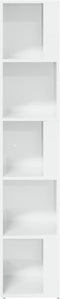 vidaXL - Hoekkast - 33x33x164,5 - cm - spaanplaat - hoogglans - wit