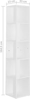 vidaXL - Hoekkast - 33x33x164,5 - cm - spaanplaat - wit