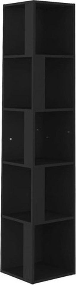 vidaXL - Hoekkast - 33x33x164,5 - cm - spaanplaat - zwart
