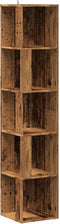 vidaXL - Hoekkast - 33x33x165 - cm - bewerkt - hout - oud - houtkleurig