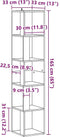 vidaXL - Hoekkast - 33x33x165 - cm - bewerkt - hout - oud - houtkleurig