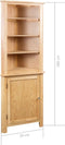 vidaXL - Hoekkast - 59x36x180 - cm - massief - eikenhout