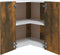 vidaXL - Hoekkast - hangend - 57x57x60 - cm - bewerkt - hout - gerookt - eikenkleurig