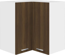 vidaXL - Hoekkast - hangend - 57x57x60 - cm - bewerkt - hout - bruineikenkleurig