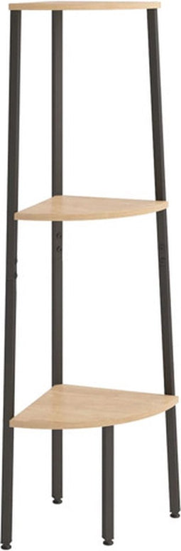 vidaXL - Hoekkastje - met - 3 - schappen - 45,5x31,5x120 - cm - lichtbruin - en - zwart