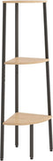 vidaXL - Hoekkastje - met - 3 - schappen - 45,5x31,5x120 - cm - lichtbruin - en - zwart