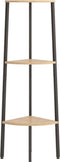 vidaXL - Hoekkastje - met - 3 - schappen - 45,5x31,5x120 - cm - lichtbruin - en - zwart