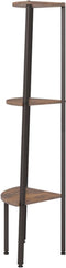 vidaXL - Hoekkastje - met - 3 - schappen - 45,5x31,5x120 - cm - donkerbruin - en - zwart