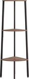 vidaXL - Hoekkastje - met - 3 - schappen - 45,5x31,5x120 - cm - donkerbruin - en - zwart