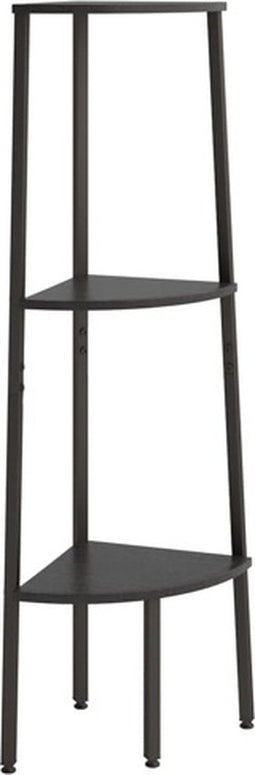 vidaXL - Hoekkastje - met - 3 - schappen - 45,5x31,5x120 - cm - zwart
