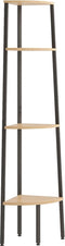 vidaXL - Hoekkastje - met - 4 - schappen - 45,5x31,5x150 - cm - lichtbruin - en - zwart