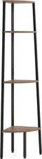 vidaXL - Hoekkastje - met - 4 - schappen - 45,5x31,5x150 - cm - donkerbruin - en - zwart