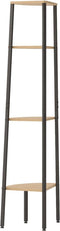 vidaXL - Hoekkastje - met - 4 - schappen - 45,5x31,5x150 - cm - lichtbruin - en - zwart