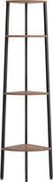 vidaXL - Hoekkastje - met - 4 - schappen - 45,5x31,5x150 - cm - donkerbruin - en - zwart