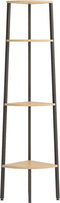 vidaXL - Hoekkastje - met - 4 - schappen - 45,5x31,5x150 - cm - lichtbruin - en - zwart