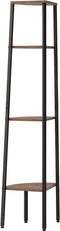 vidaXL - Hoekkastje - met - 4 - schappen - 45,5x31,5x150 - cm - donkerbruin - en - zwart