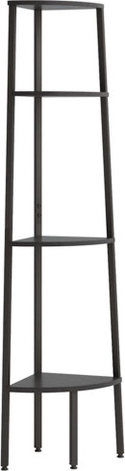 vidaXL - Hoekkastje - met - 4 - schappen - 45,5x31,5x150 - cm - zwart