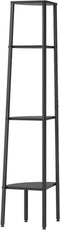 vidaXL - Hoekkastje - met - 4 - schappen - 45,5x31,5x150 - cm - zwart