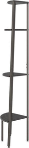 vidaXL - Hoekkastje - met - 4 - schappen - 45,5x31,5x150 - cm - zwart