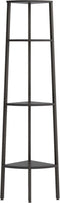 vidaXL - Hoekkastje - met - 4 - schappen - 45,5x31,5x150 - cm - zwart