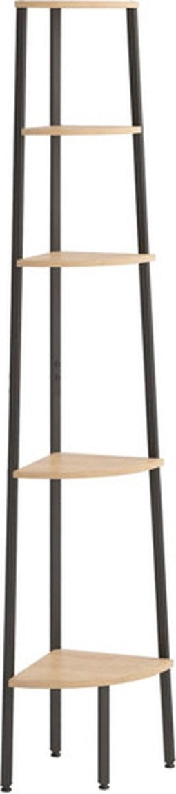 vidaXL - Hoekkastje - met - 5 - schappen - 45,5x31,5x180 - cm - lichtbruin - en - zwart