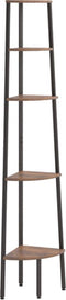 vidaXL - Hoekkastje - met - 5 - schappen - 45,5x31,5x180 - cm - donkerbruin - en - zwart