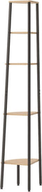 vidaXL - Hoekkastje - met - 5 - schappen - 45,5x31,5x180 - cm - lichtbruin - en - zwart