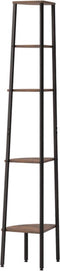 vidaXL - Hoekkastje - met - 5 - schappen - 45,5x31,5x180 - cm - donkerbruin - en - zwart