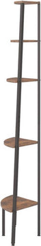vidaXL - Hoekkastje - met - 5 - schappen - 45,5x31,5x180 - cm - donkerbruin - en - zwart