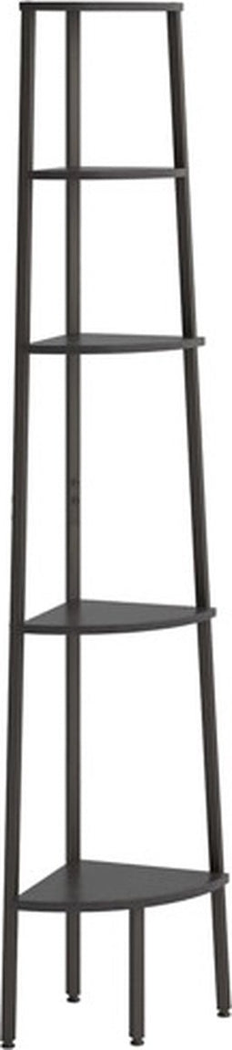vidaXL - Hoekkastje - met - 5 - schappen - 45,5x31,5x180 - cm - zwart