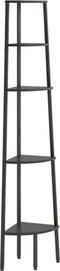 vidaXL - Hoekkastje - met - 5 - schappen - 45,5x31,5x180 - cm - zwart
