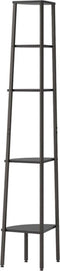 vidaXL - Hoekkastje - met - 5 - schappen - 45,5x31,5x180 - cm - zwart